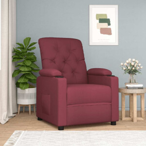 vidaXL Fauteuil verstelbaar stof wijnrood