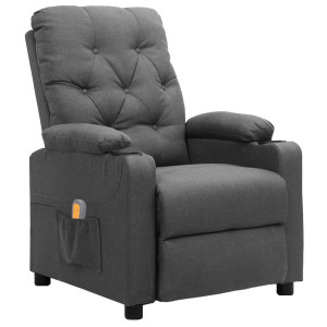 vidaXL Massagestoel stof lichtgrijs