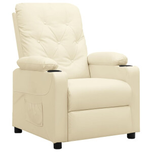 vidaXL Fauteuil verstelbaar kunstleer crèmekleurig