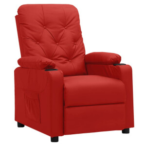 vidaXL Fauteuil verstelbaar kunstleer wijnrood