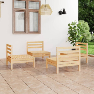 vidaXL 4-delige Loungeset massief grenenhout