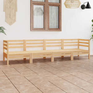 vidaXL 4-delige Loungeset massief grenenhout
