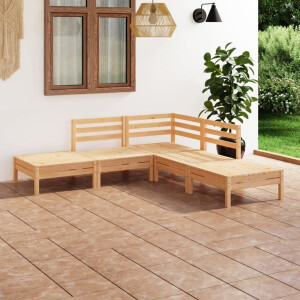 vidaXL 5-delige Loungeset massief grenenhout
