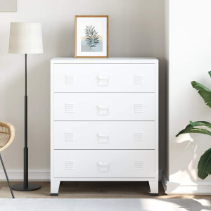 vidaXL Ladekast industrieel 78x40x93 cm metaal wit