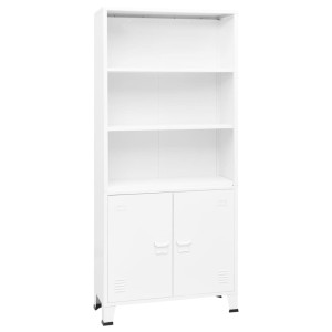 vidaXL Boekenkast industrieel 80x32x180 cm staal wit