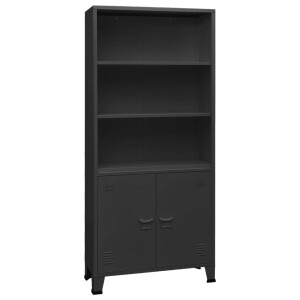 vidaXL Boekenkast industrieel 80x32x180 cm staal antracietkleurig