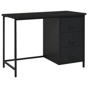 vidaXL Bureau industrieel met lades 105x52x75 cm staal zwart