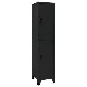 vidaXL Lockerkast 38x45x180 cm staal zwart