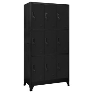 vidaXL Lockerkast 90x45x180 cm staal zwart