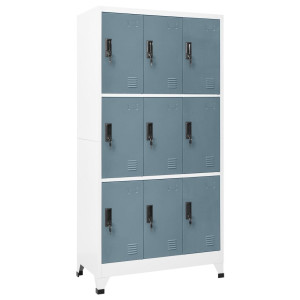 vidaXL Lockerkast 90x45x180 cm staal lichtgrijs en donkergrijs