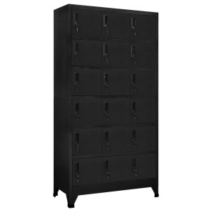 vidaXL Lockerkast 90x40x180 cm staal zwart