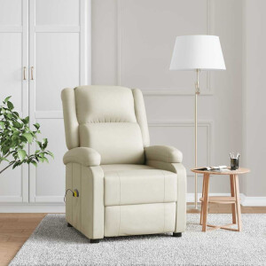 vidaXL Massagestoel kunstleer crèmewit
