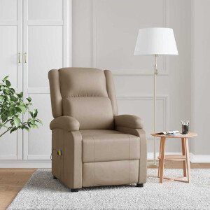 vidaXL Massagestoel kunstleer cappuccinokleurig