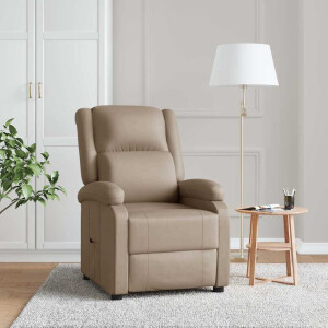 vidaXL Fauteuil verstelbaar kunstleer cappuccinokleurig