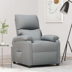 vidaXL Fauteuil verstelbaar stof lichtgrijs
