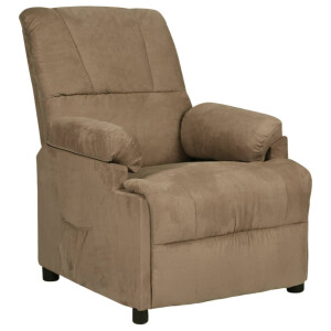 vidaXL Fauteuil verstelbaar microvezelstof taupe