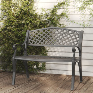 vidaXL Tuinbank 102 cm gietaluminium zwart