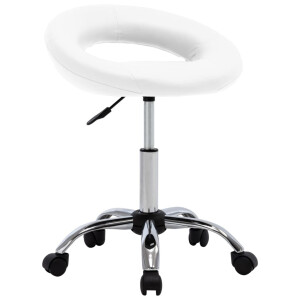 vidaXL Eetkamerstoel draaibaar kunstleer wit