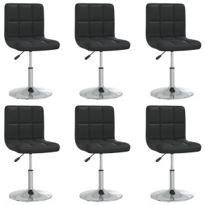 vidaXL Eetkamerstoelen 6 st kunstleer zwart