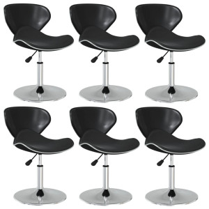 vidaXL Eetkamerstoelen 6 st kunstleer zwart