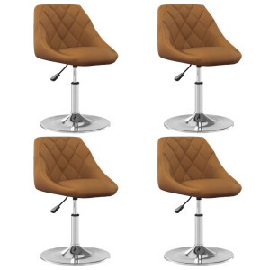 vidaXL Eetkamerstoelen draaibaar 4 st fluweel bruin