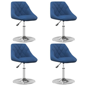 vidaXL Eetkamerstoelen draaibaar 4 st fluweel blauw