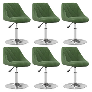 vidaXL Eetkamerstoelen draaibaar 6 st fluweel donkergroen