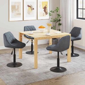 vidaXL Eetkamerstoelen draaibaar 4 st fluweel donkergrijs