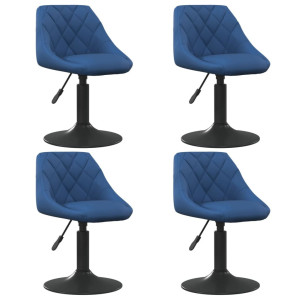 vidaXL Eetkamerstoelen draaibaar 4 st fluweel blauw