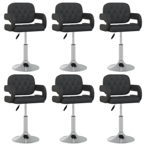 vidaXL Eetkamerstoelen draaibaar 6 st kunstleer zwart