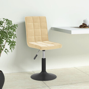vidaXL Eetkamerstoelen draaibaar 4 st fluweel crèmekleurig
