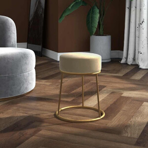 vidaXL Hocker rond fluweel donkergrijs