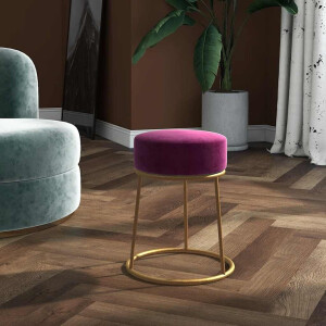 vidaXL Hocker rond fluweel paars