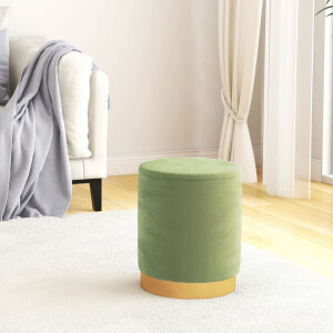 vidaXL Hocker met opbergruimte rond fluweel 31 x 37 cm mosterdgroen