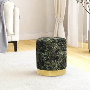 vidaXL Hocker met opbergruimte rond stof meerkleurig 31 x 37 cm