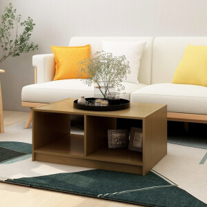 vidaXL Salontafel 75x50x33,5 cm massief grenenhout honingbruin