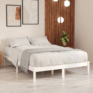 vidaXL Bedframe massief hout wit 180x200 cm