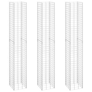 vidaXL Schanskorf plantenbakken 3 st verhoogd 30x30x200 cm ijzer