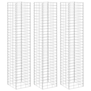 vidaXL Schanskorf plantenbakken 3 st verhoogd 30x30x200 cm ijzer