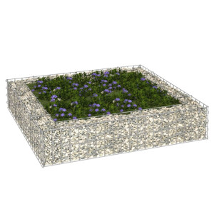 vidaXL Gabion plantenbak verhoogd 100x100x20 cm gegalvaniseerd staal