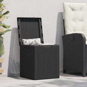 vidaXL Tuinbox 90 L PP rattan zwart