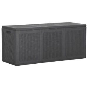 vidaXL Tuinbox 270 L PP rattan zwart