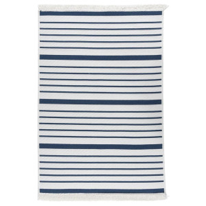 vidaXL Vloerkleed 160x230 cm katoen marineblauw