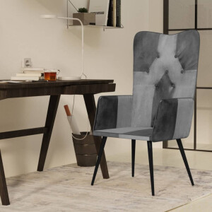 vidaXL Fauteuil echt leer grijs