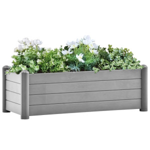 vidaXL Plantenbak verhoogd 100x43x35 cm PP steengrijs