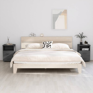 vidaXL Nachtkastjes HAMAR 2 st 40x35x62 cm grenenhout donkergrijs