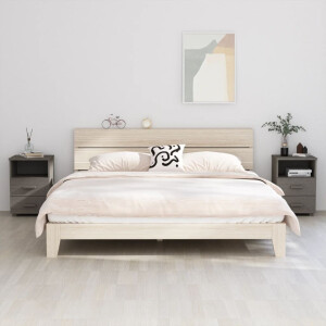 vidaXL Nachtkastjes HAMAR 2 st 40x35x62 cm grenenhout lichtgrijs