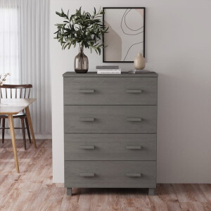 vidaXL Dressoir HAMAR 79x40x103,5 cm massief grenenhout lichtgrijs