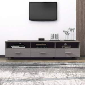 vidaXL Tv-meubel HAMAR 158x40x40 cm massief grenenhout lichtgrijs