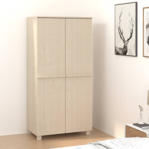 vidaXL Kledingkast HAMAR 89x50x180 cm massief grenenhout honingbruin